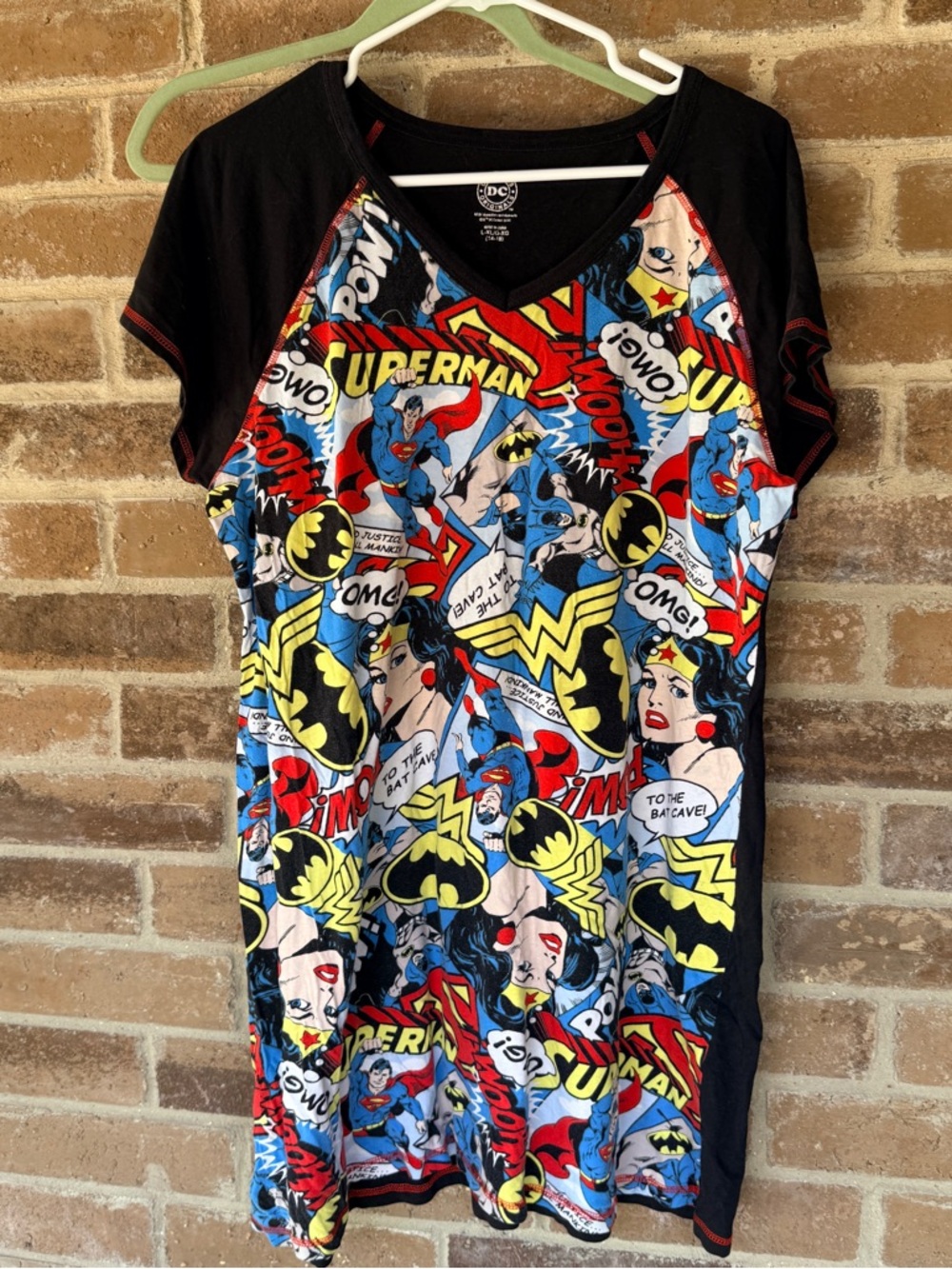 DC Comics Girls' Superhero Comic-Print Dress - Black, Red, Blue, Yellow